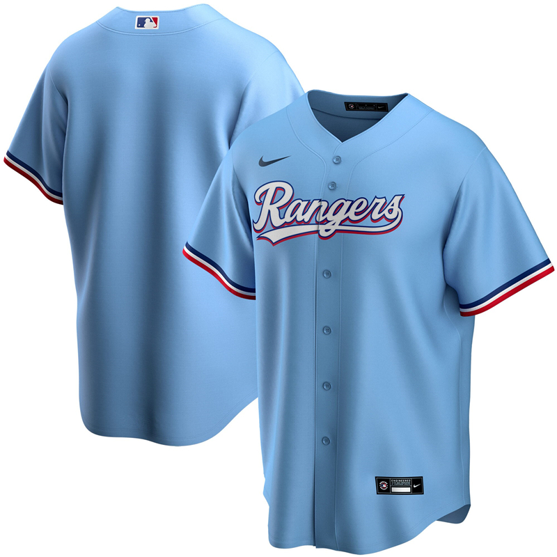 MLB Youth Texas Rangers Nike Light Blue Alternate 2020 Replica Team Jersey 